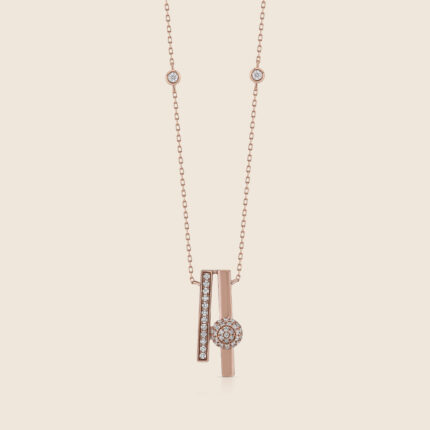 Bublleiss rose gold diamond bubble dot necklace