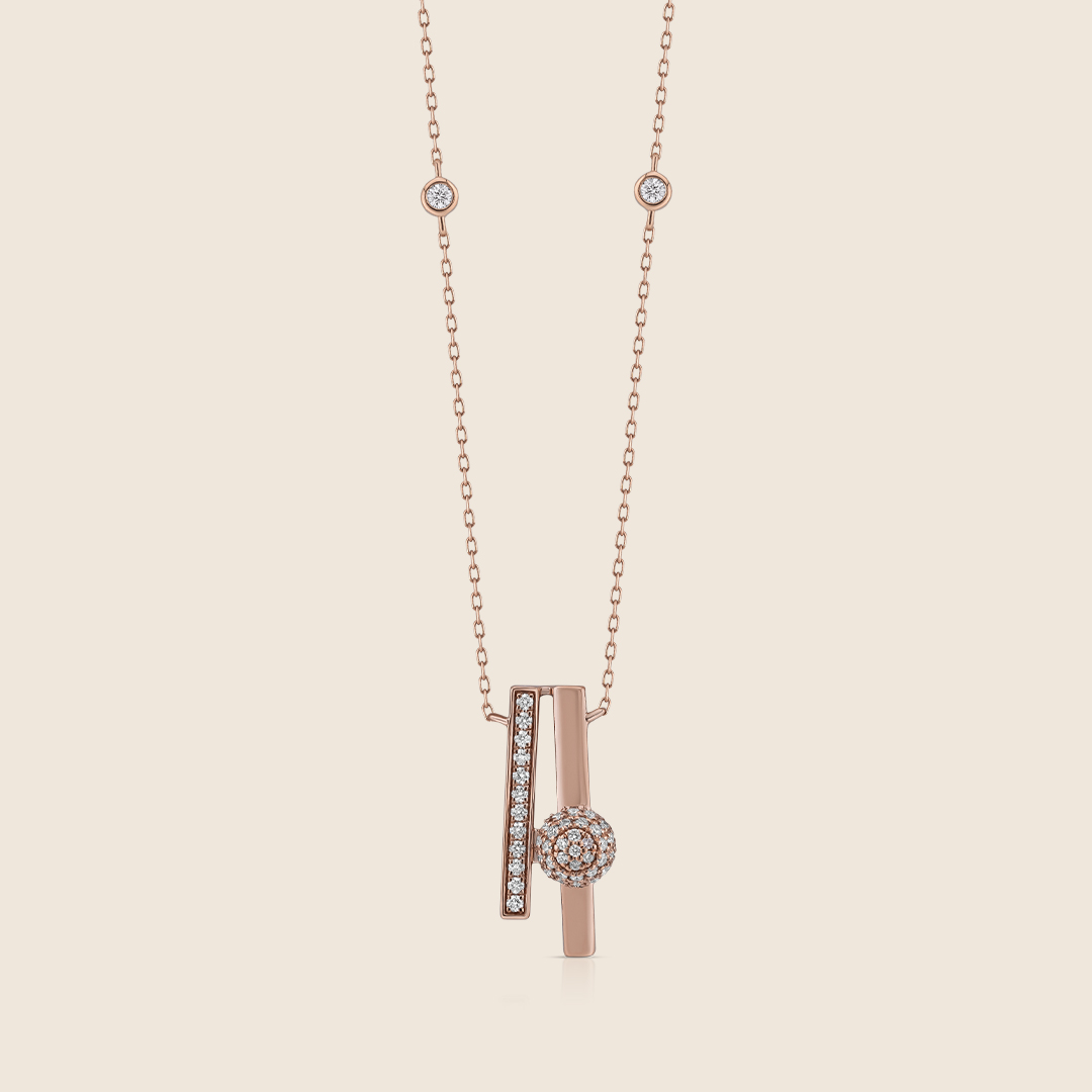 ADPC000422 BBL-2 Bublleiss rose gold diamond bubble dot necklace - Image 1