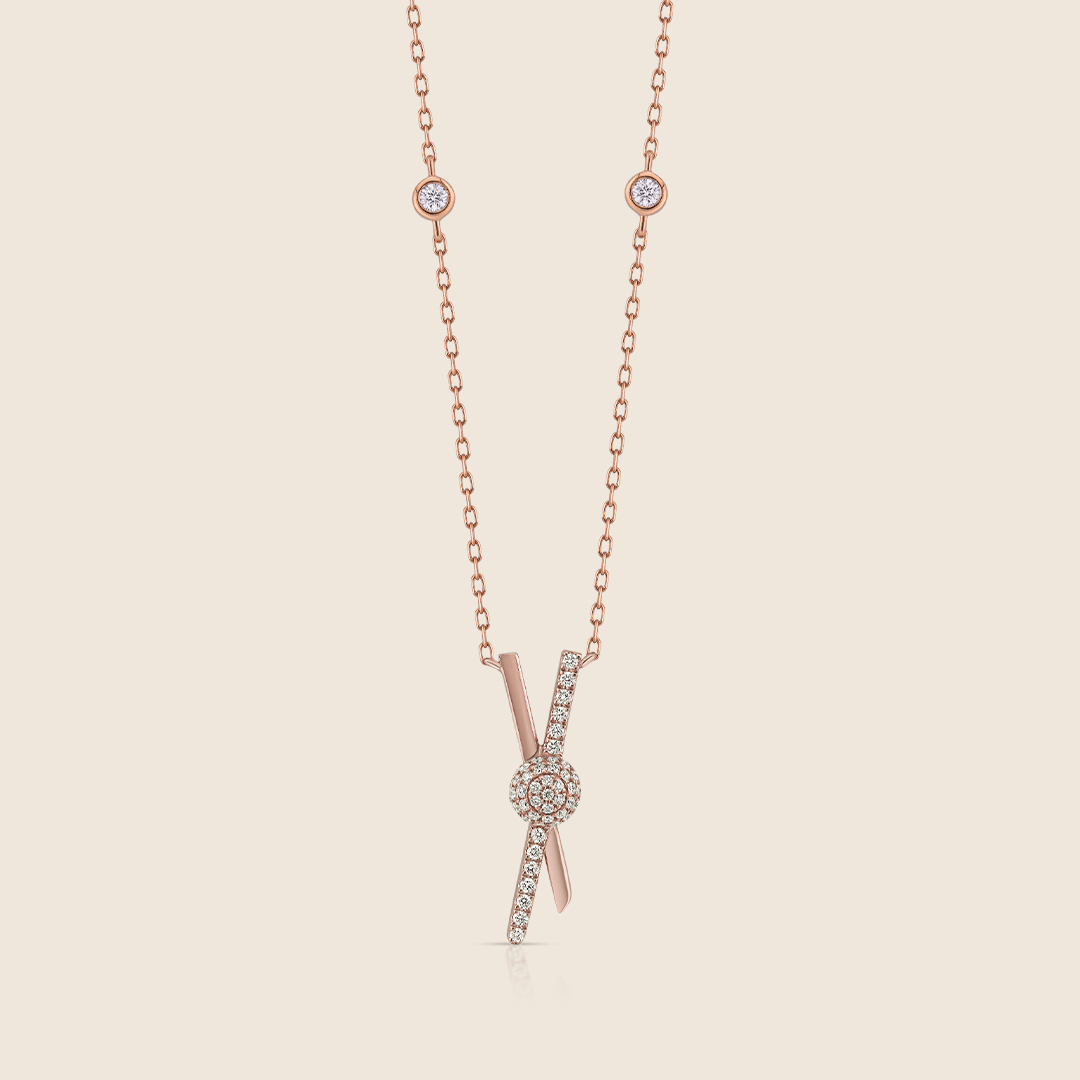 ADPC000425-image-586-ADPC000425-BBL-2 Bubbleiss rose gold diamond bubble cross necklace - Image 1