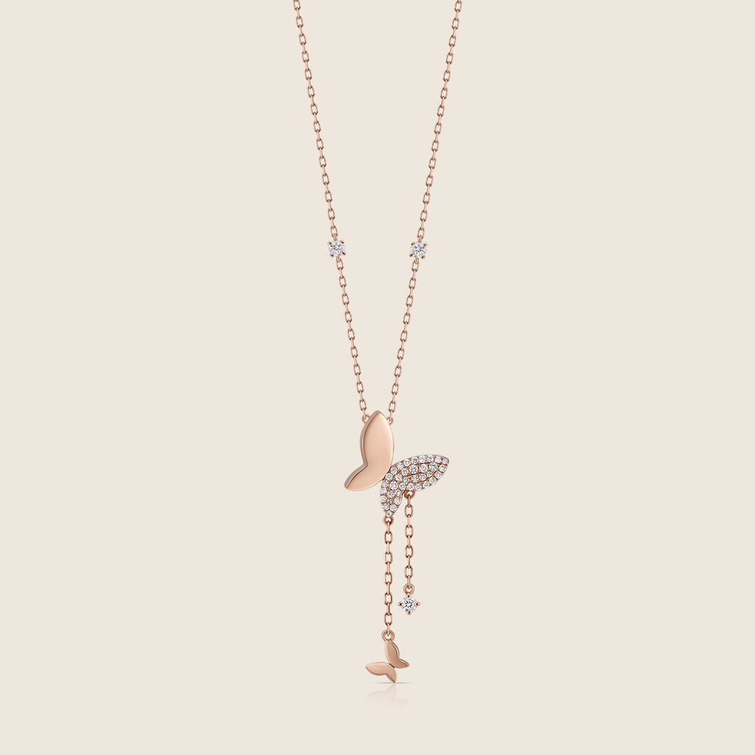 ADPC000428-image-286-ADPC000428-VOL-2 Volare 18k Rose Gold Dancing Wings Diamond Pendant - Image 1