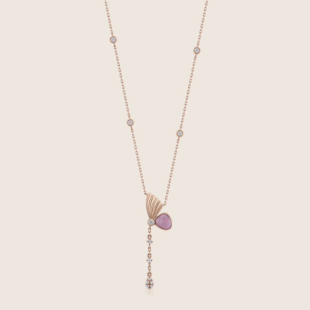 ADPC000434-image-270-ADPC000434-VOL-2 Volare 18k Rose Gold half Butterfly Diamond Pendant with MOP - Image 1