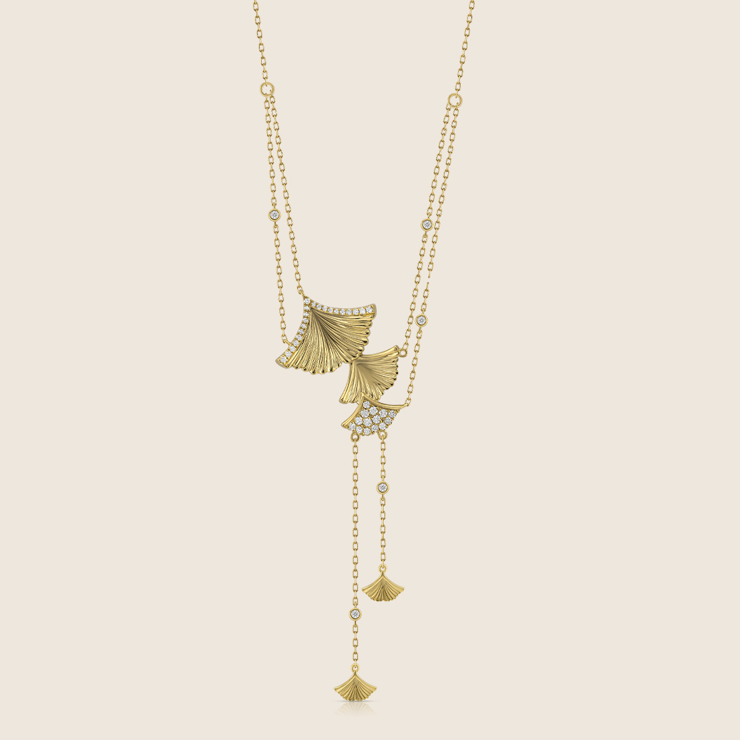 ADPC000442-image-250-ADPC000442-VOL-2 Volare 18k yellow gold Butterfly wings Tassel diamond pendant - Image 1