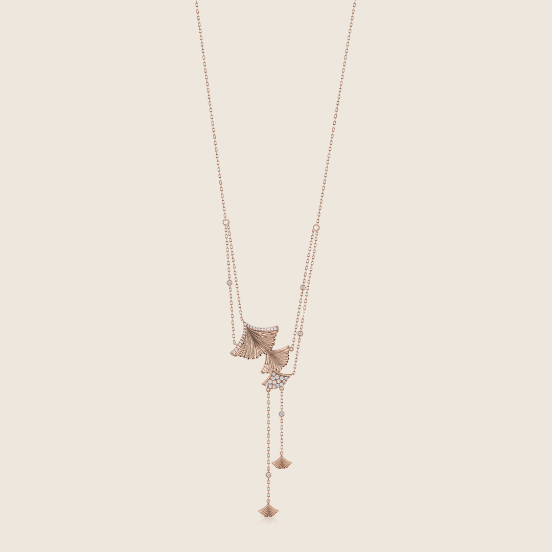 ADPC000443-image-246-ADPC000443-VOL-1 Volare 18k rose gold Butterfly wings Tassel diamond pendant - Image 1