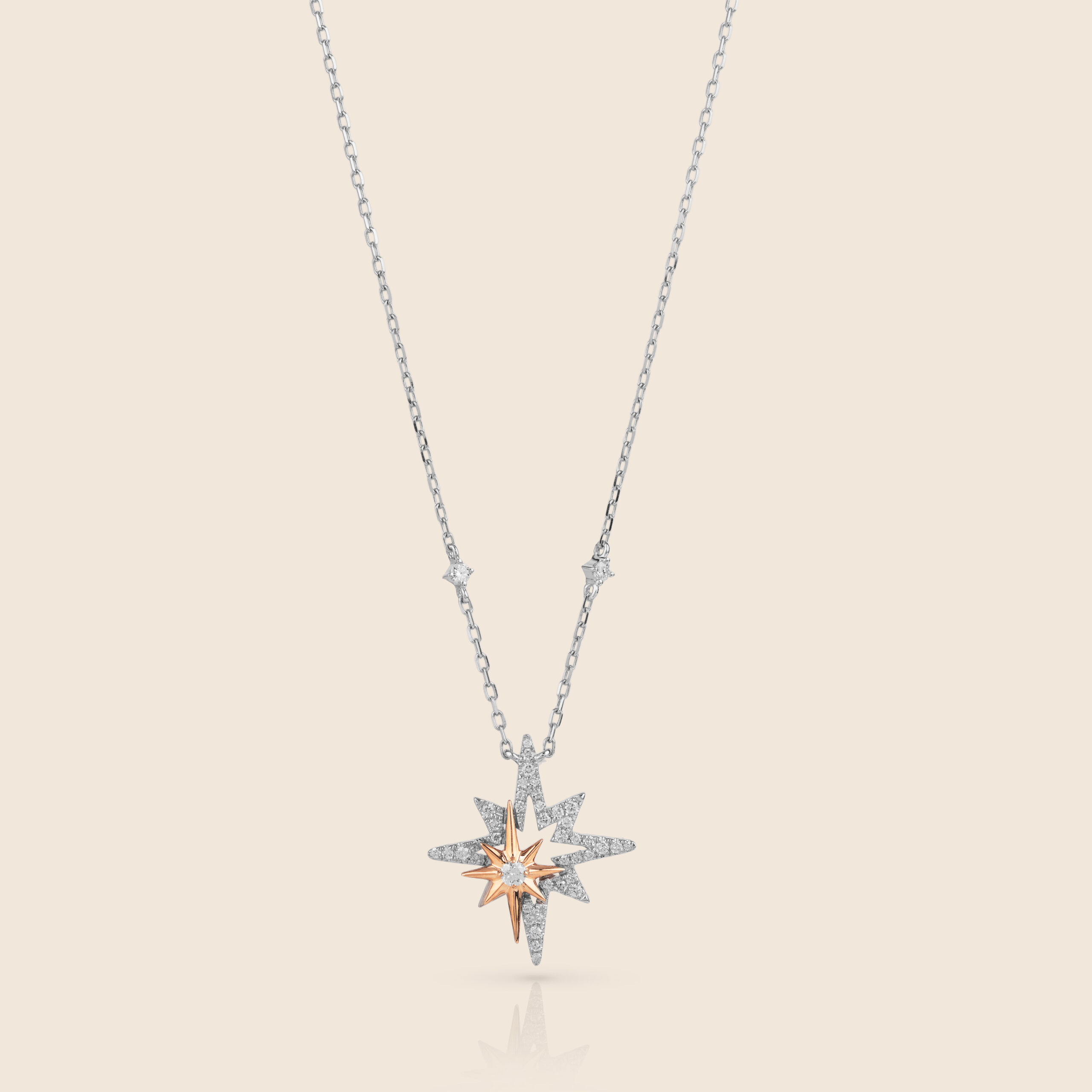 ADPC000589-image-7-13 Flare white and yellow gold diamond pendant - Image 1