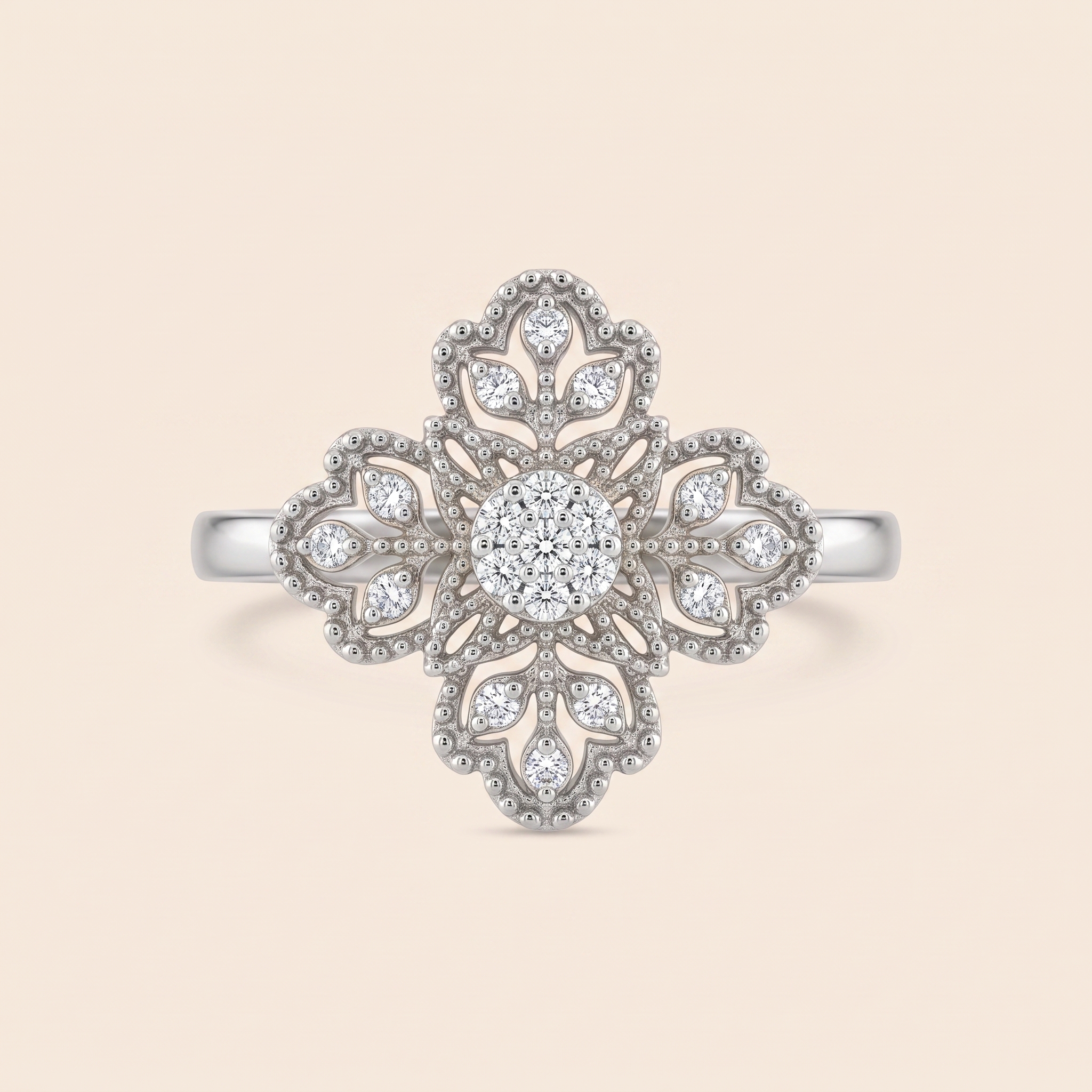 ADRG000216-image-758-Gemini_Generated_Image_7it1747it1747it1 Revival white gold diamond flower motive ring - Image 1
