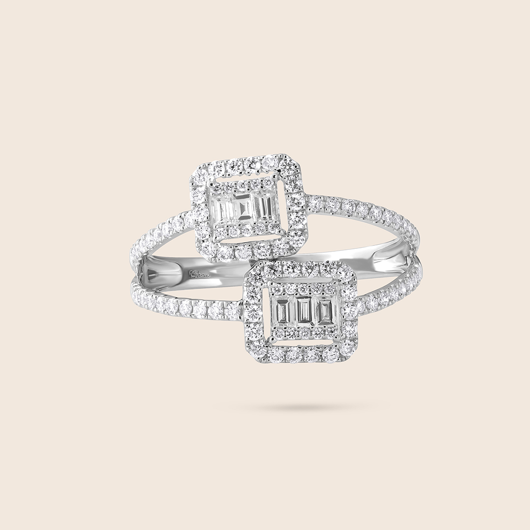 ADRG000531-image-163-IG17J6098425_1 Emro white gold double motive diamond ring - Image 1
