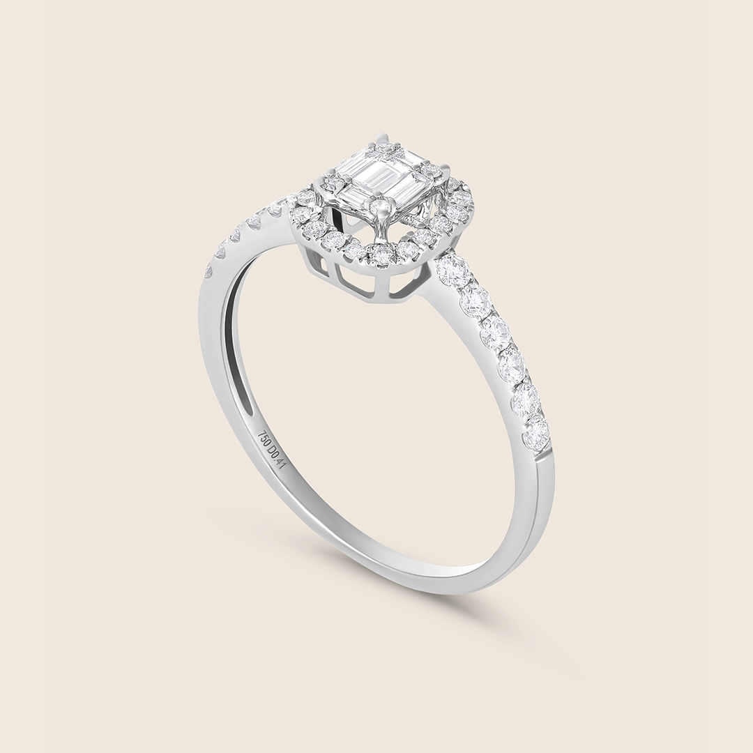 ADRG000544-image-198-IG17J609912502_2 Emro white gold cushion diamond ring - Image 1