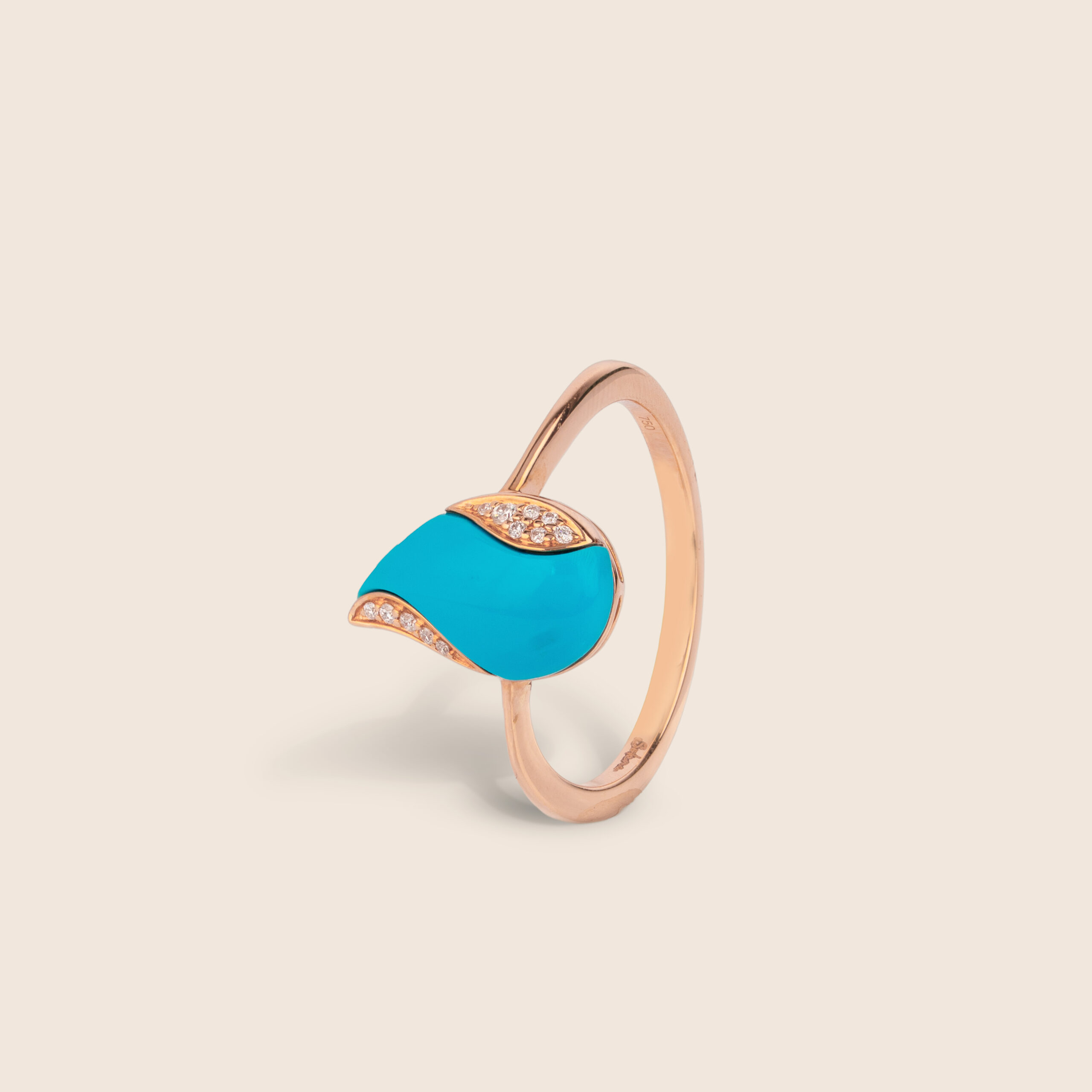 ADRG001576-image-124-30 Nephele rose gold diamond ring with turquoise - Image 1
