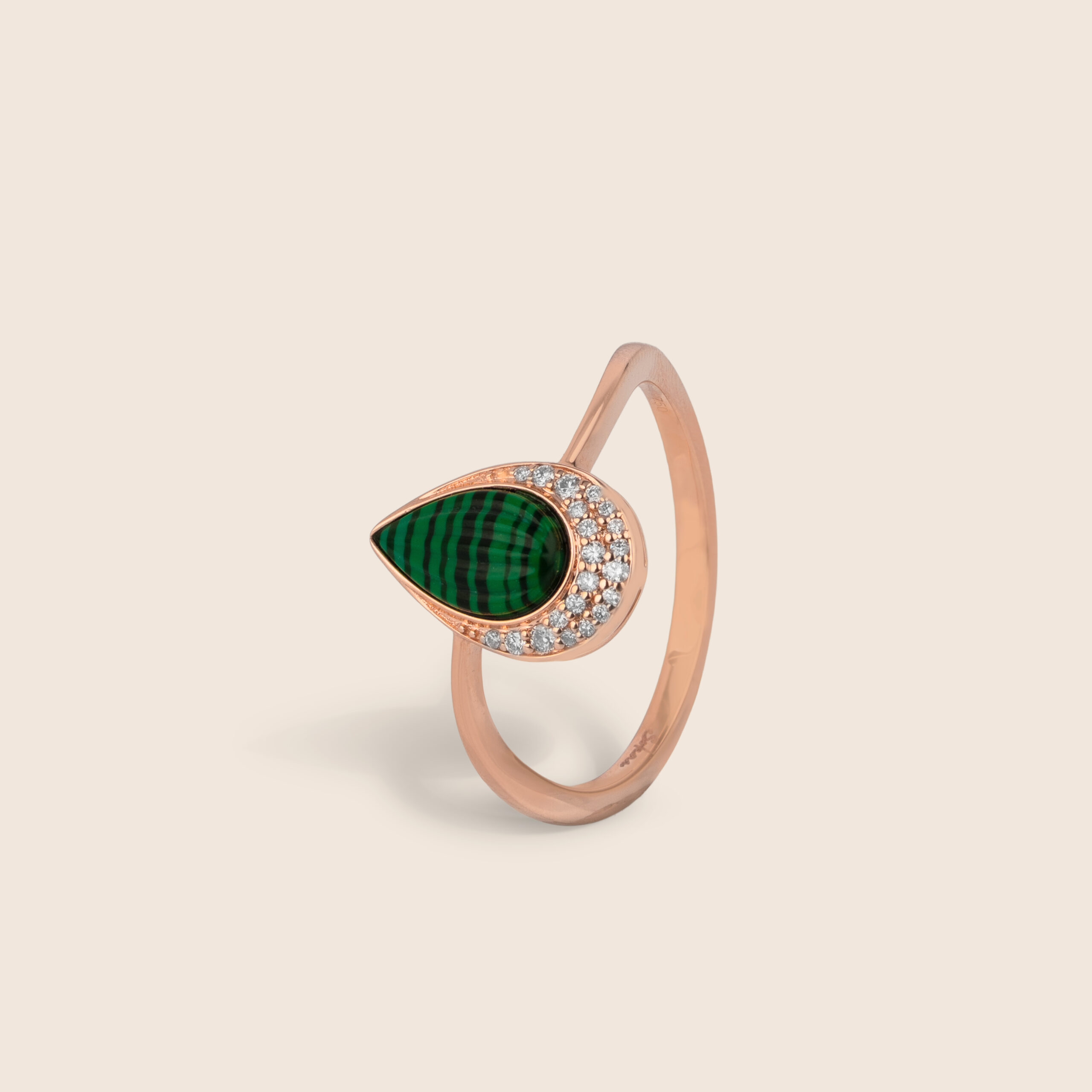 ADRG001578-image-126-29 Nephele rose gold diamond ring with malachite drop - Image 1