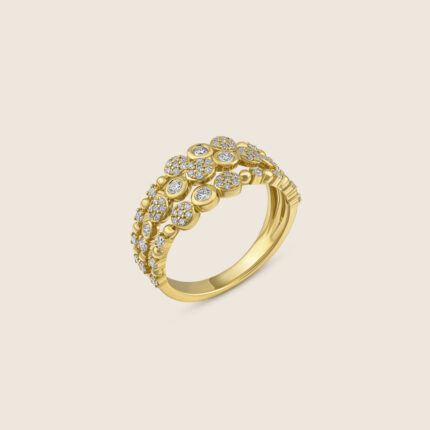 Bubbleiss yellow gold stackable diamond ring